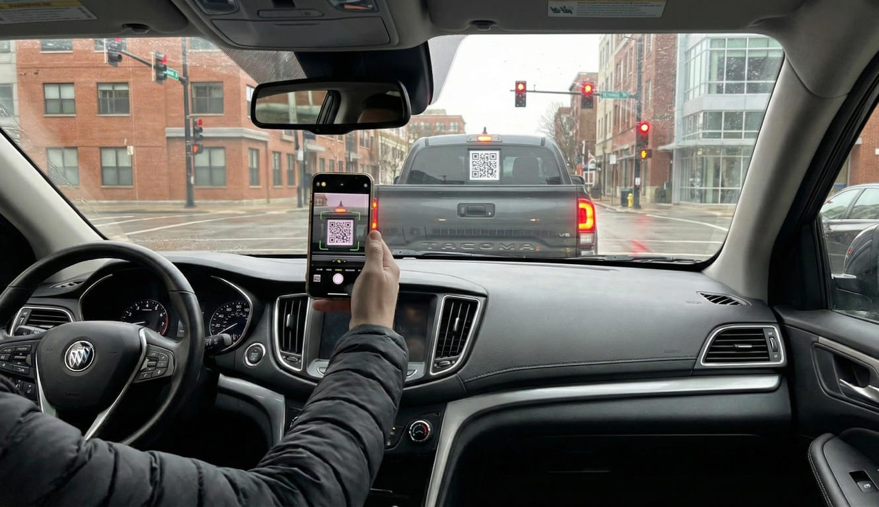 QR en auto