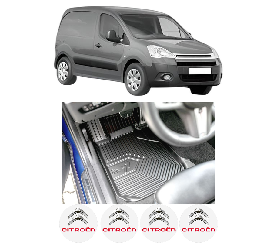 Set covorase presuri CITROEN BERLINGO Box Body/MPV (B9) din 2008-2021, auto, din cauciuc thermoplastic, 4 Stickere auto cu CITROEN