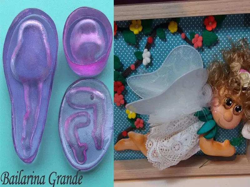 Molde para foami Muñeca bailarina termoforma para eva y pasta fría
