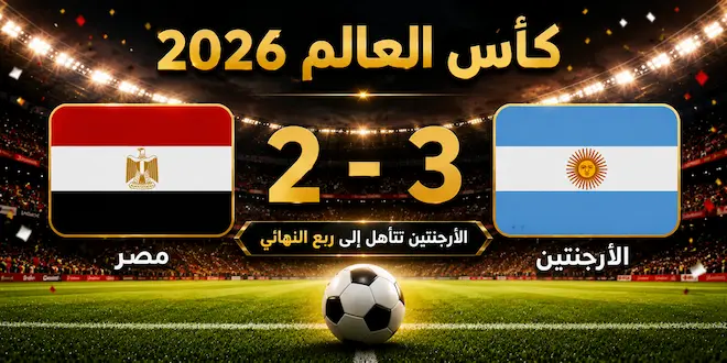 منتخب الأرجنتين يهزم منتخب مصر 3-2 في دور الـ16 من