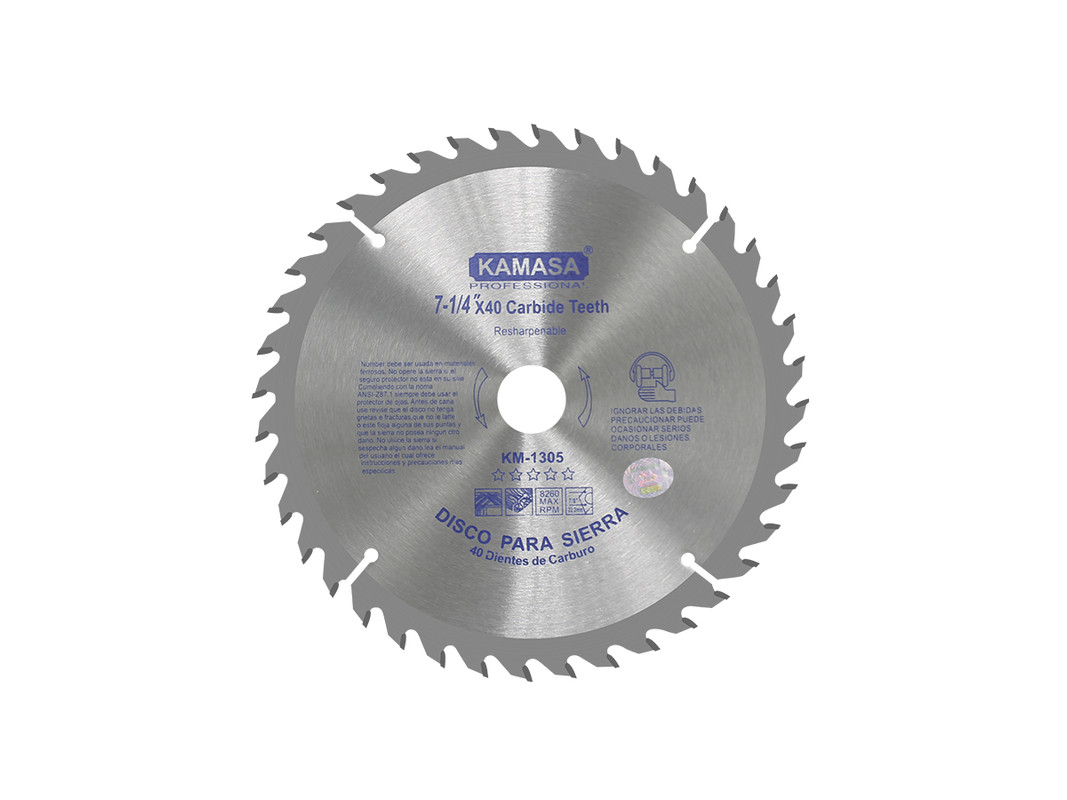 DISCO PARA SIERRA 7 1/4"X40TX7/8" KAMASA