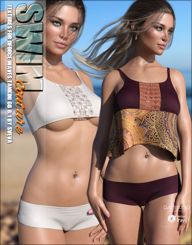 SWIM Couture Textures for dForce Waves Tankini SWIM Couture Textures for dForce Waves Tankini