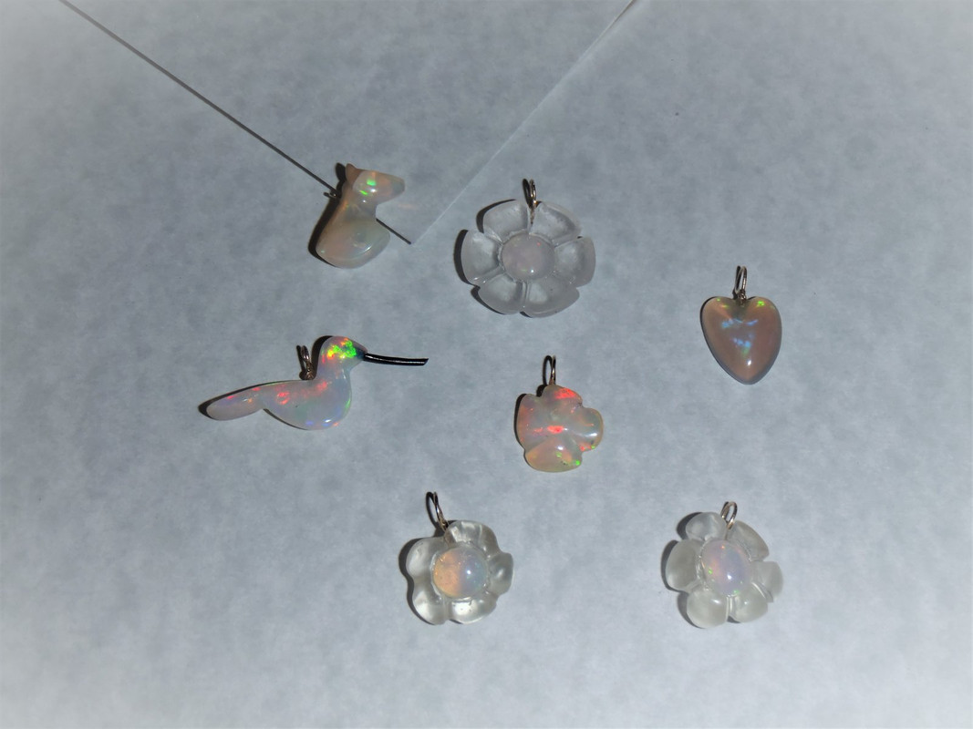 2021 Fall carved opals and glass and agate