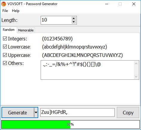 Vovsoft Password Generator 2.0