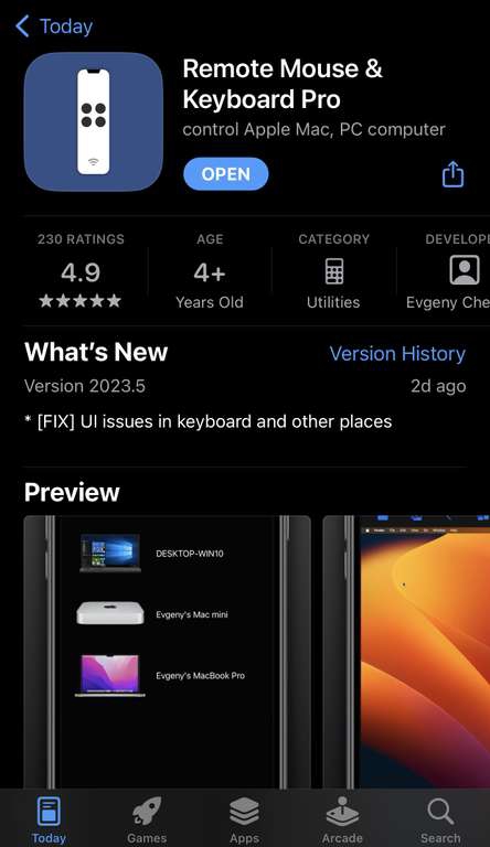 AppStore: Remote Mouse & Keyboard Pro. GRATIS!