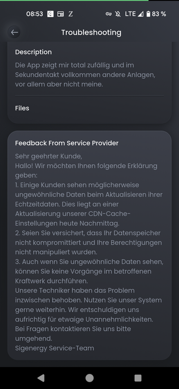 Bestätigung des Datenvorfalls