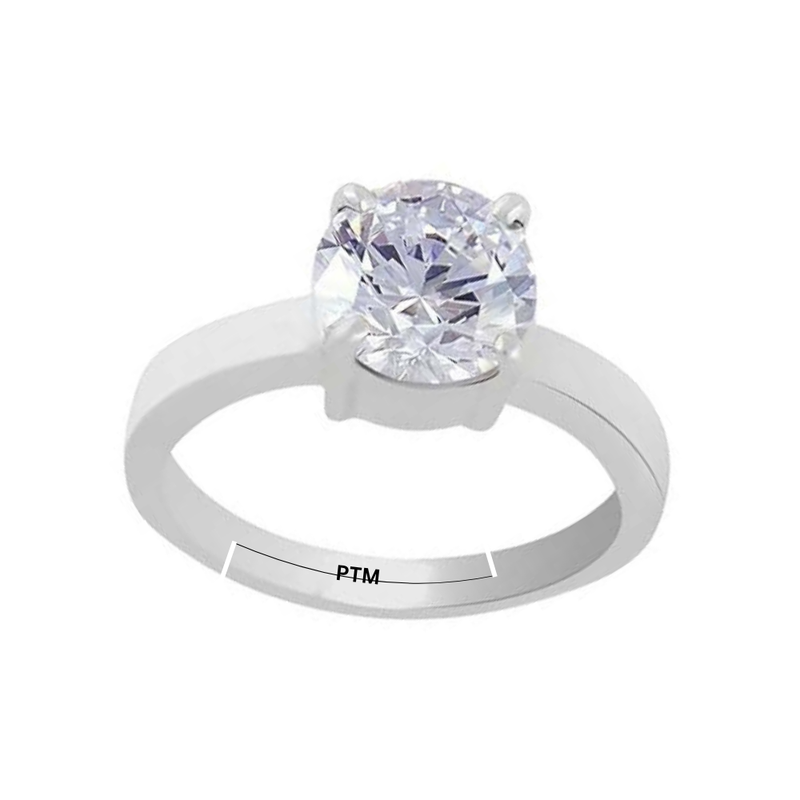 PTM American Diamon/Zircon 3.25 to 10.25 Ratti or 3.00 to 9.50 Carat Astrological Certified Gemstone Pure Sterling Silver/925 bis Hallmark Adjustable Ring for Men Women