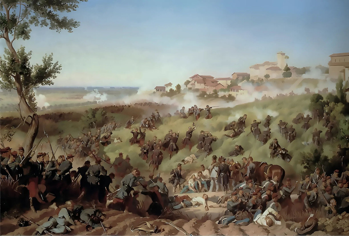 Franco austriaca Montebello Lucha de Montebello 20 de mayo de 1859 por PHILIPPOTEAUX mediados del