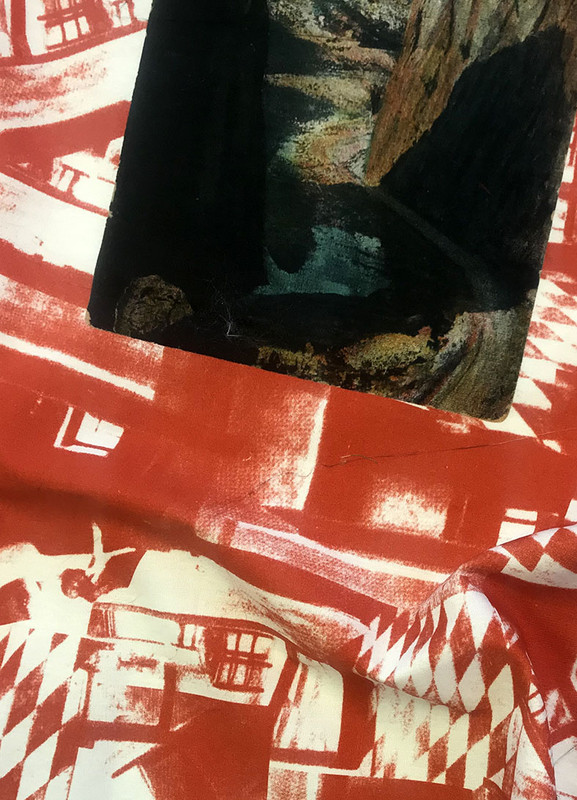 Digital print on silk dupion
