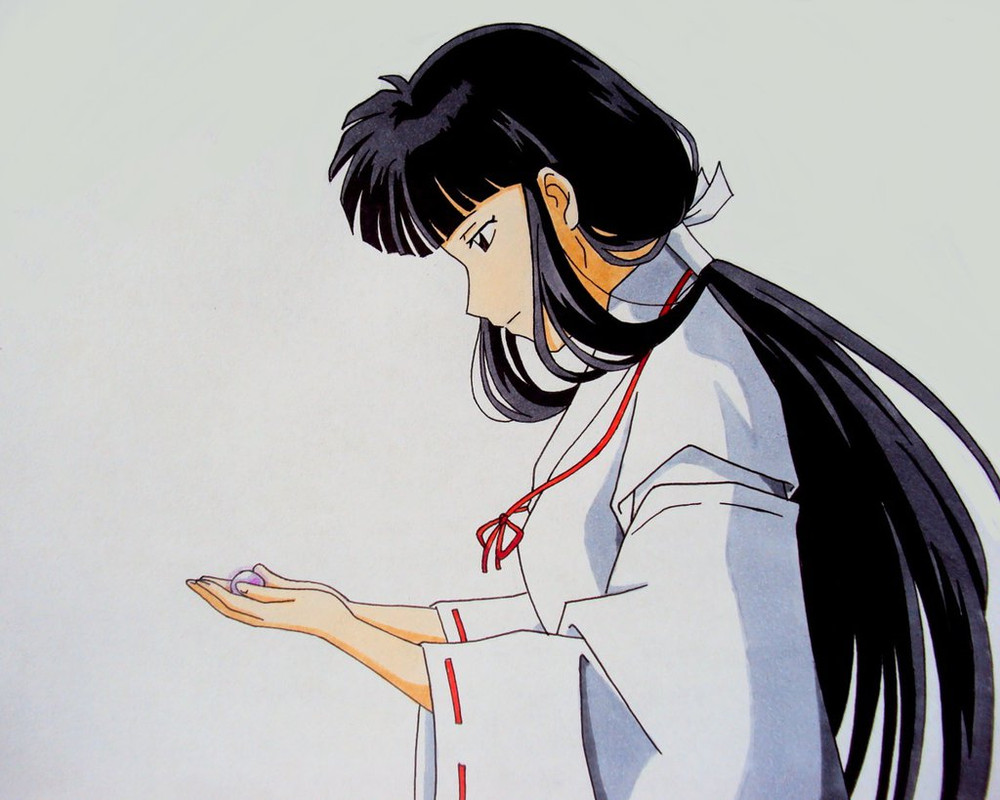 Hình vẽ Kikyou, Kagome, Sango bộ Inuyasha - Page 5 The_tragic_priestess_by_onecoloredlily-d6u8jlj