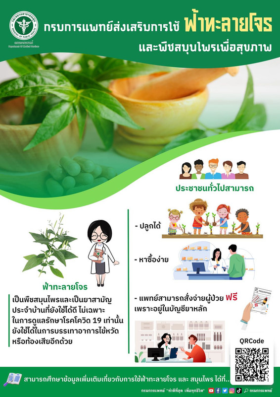 กรมการแพทย์สุขส่งเสริมการใช้ฟ้าทลายโจร