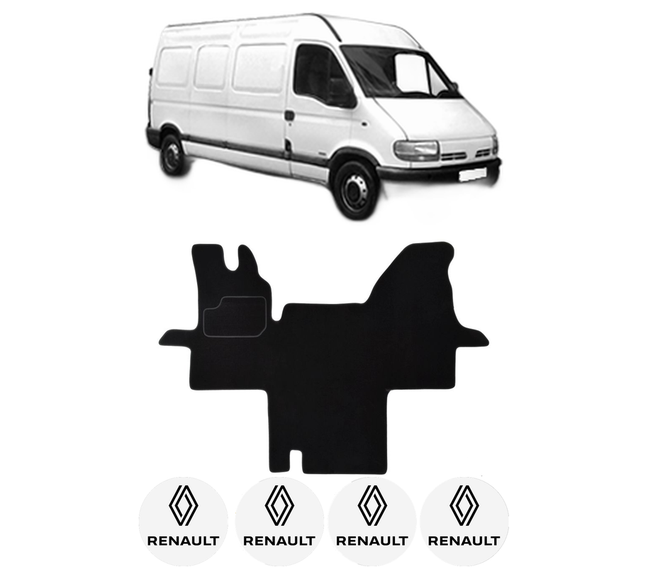 Set Covorase Presuri RENAULT MASTER II Van (FD) din 2003-2010, Auto, Material Textil Mocheta, 4 Stickere auto cu RENAULT