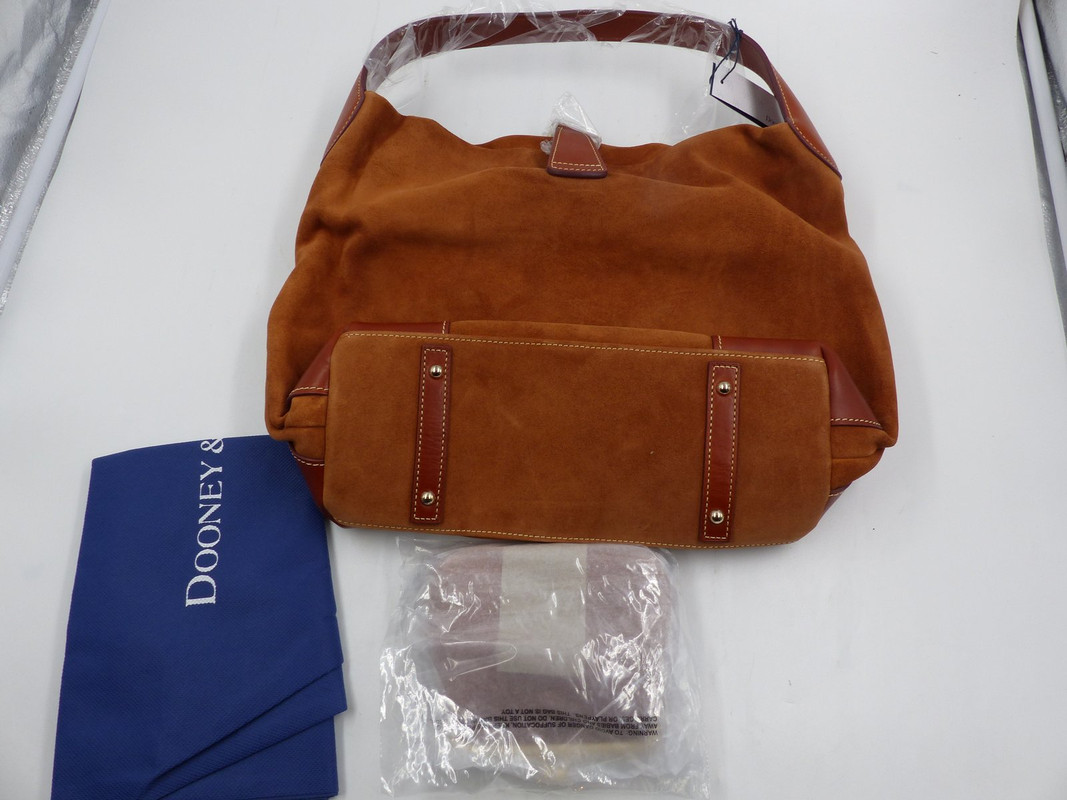 DOONEY AND BOURKE LOGO LOCK SHOULDER BAG BROWN LEATHER 358134803