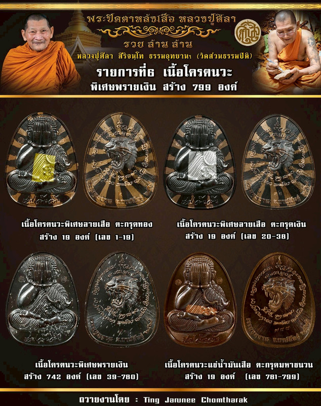 รายการที่ 6 เหรียญเนื้อโคตรนวะ พิเศษพรายเงิน สร้าง 799 องค์