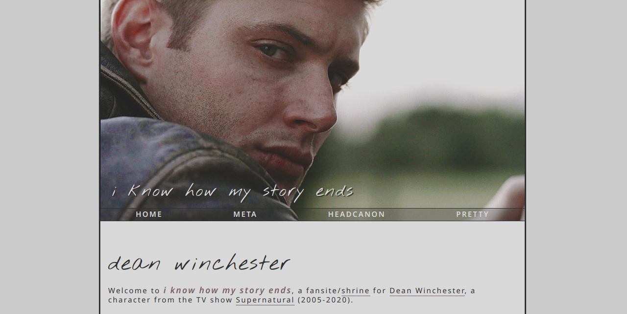 Dean Fansite Screenshot