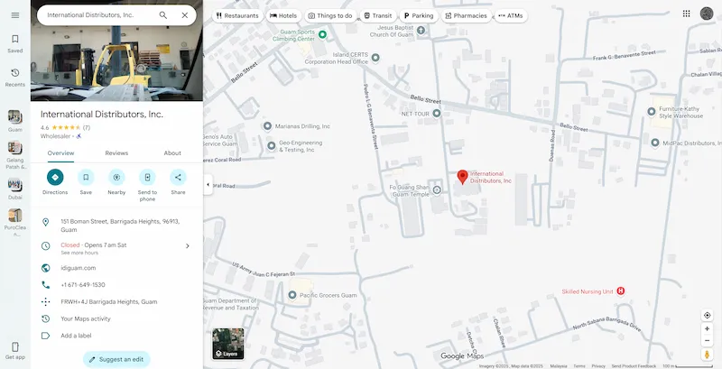 Before - Basic Google Maps listing