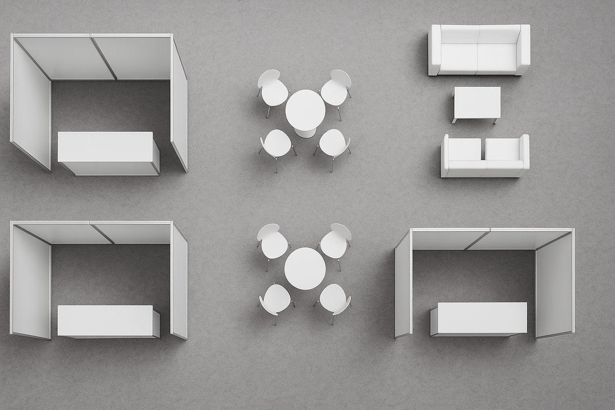 vid-sverhu-rasstanovka-mebeli-na-pustom-vystavochnom-pole