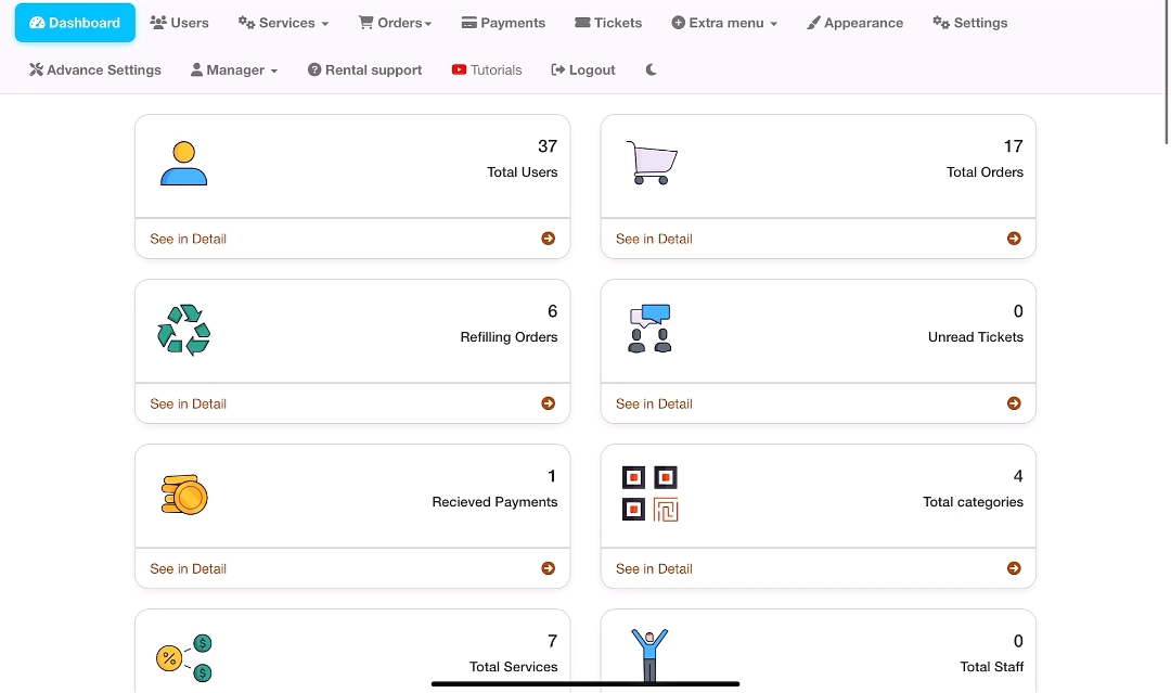 SMM Panel Dashboard