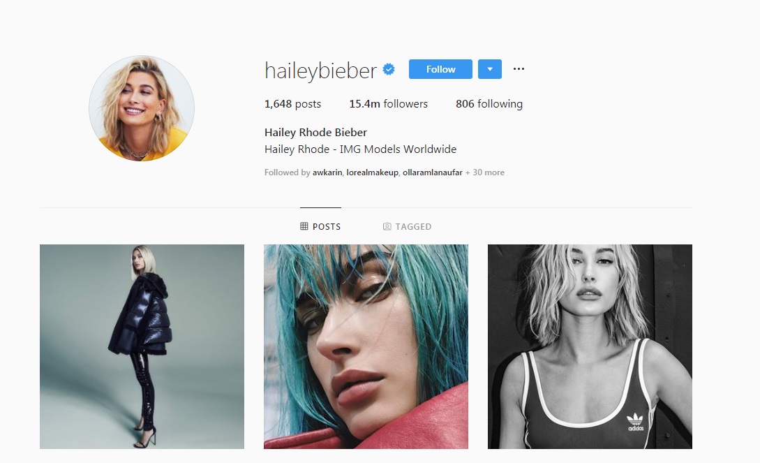 Instagram Hailey Bieber