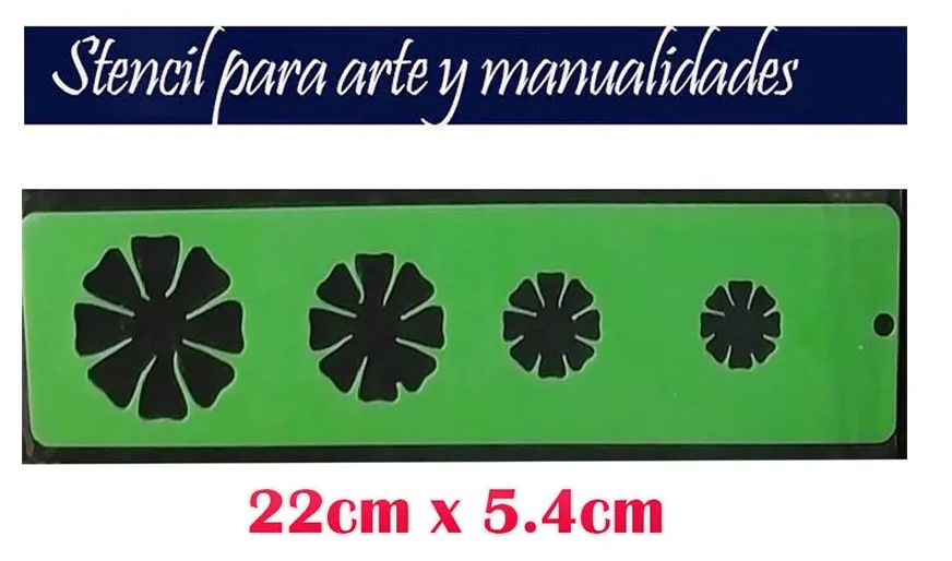 Stencil plantilla Flores x4 para Artes plásticas pasta y Repujado