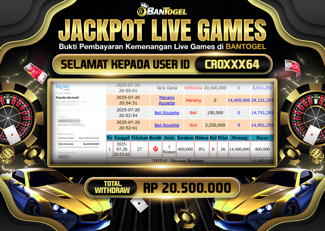 BUKTI JACKPOT LUNAS BANTOGEL