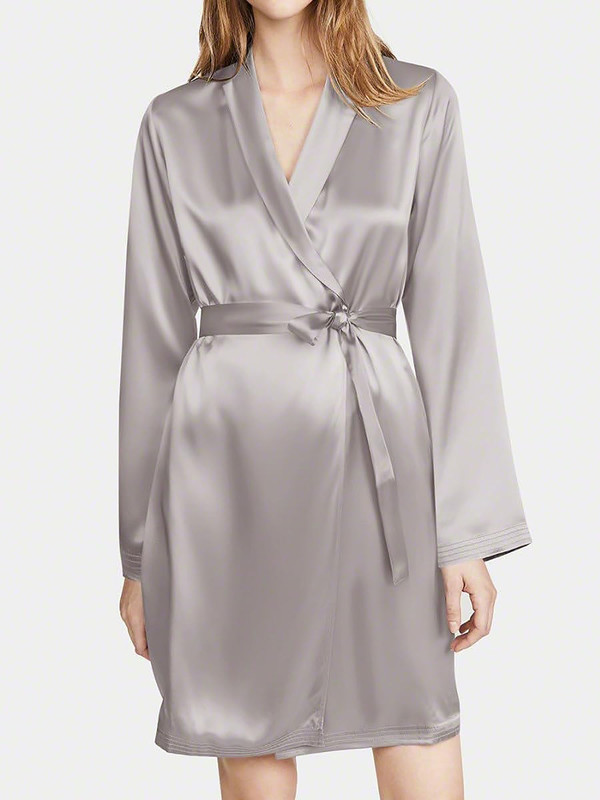 Satin Robes Bathrobe Gown Nightgown Sleepwear Lingerie Solid Robe Night Dresses - Picture 30 of 63