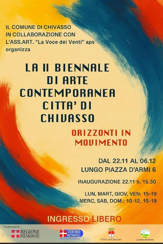 A Chivasso dal 22 novembre al 6 dicembre 2025 la Biennale di Arte Contemporanea