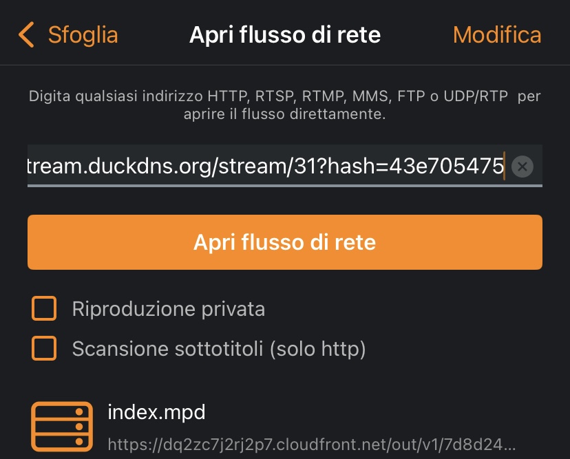 Apri con VLC mobile 2