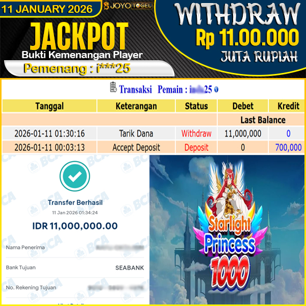 jackpot-slot-pragmatic-play-starlight-princess-1000-wd-rp-11000000--dibayar-lunas-di-joyotogel