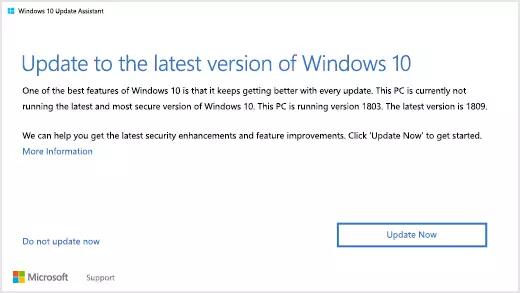 Windows 10 Update Assistant 1.4.9200.23367