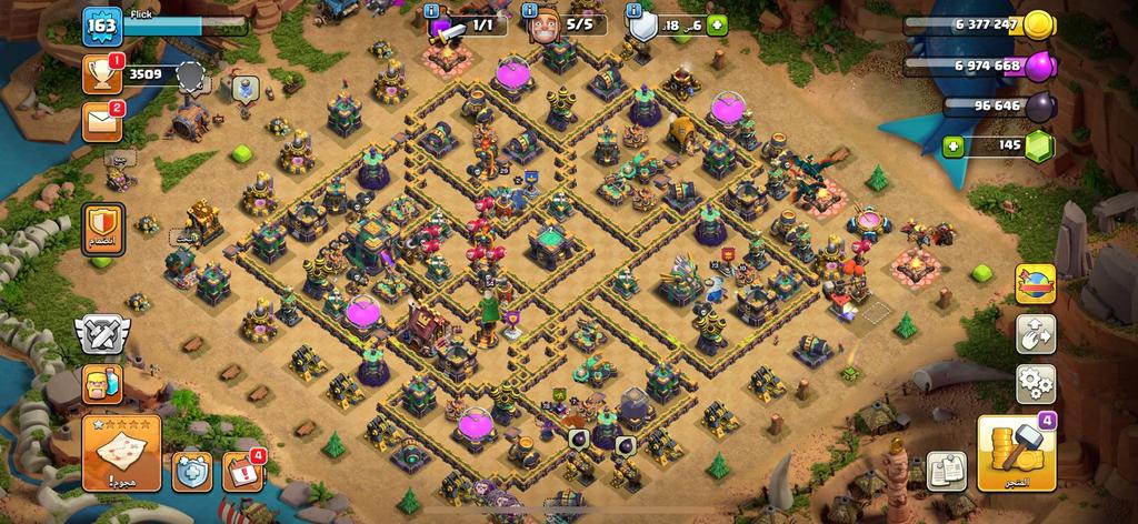 حساب تاون 14 ملكة 78 مستوى 163 - COC account