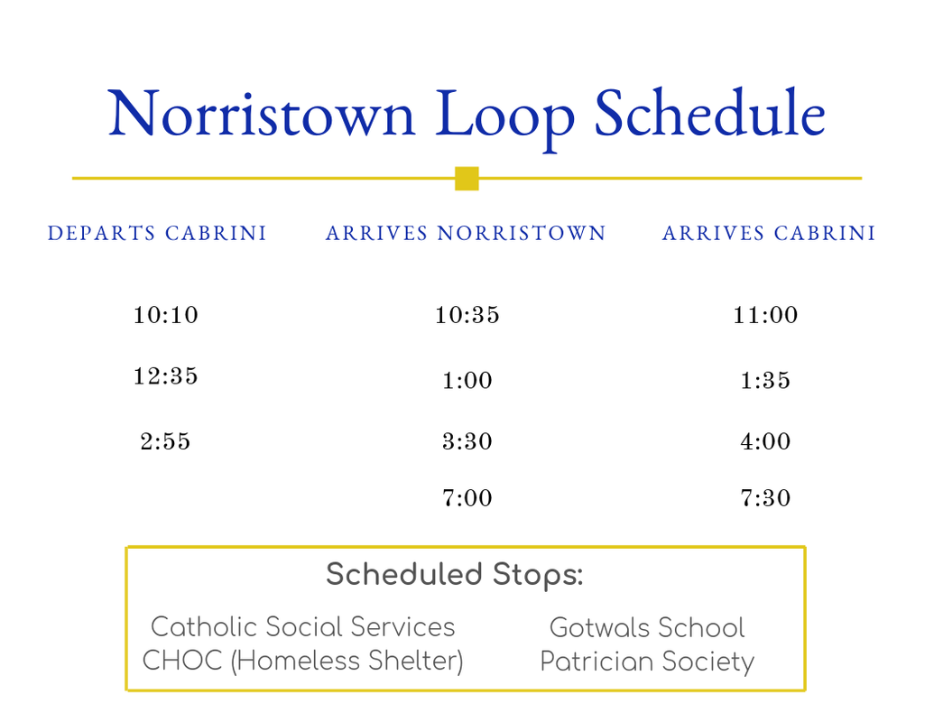 Norristown Shuttle Loop Schedule