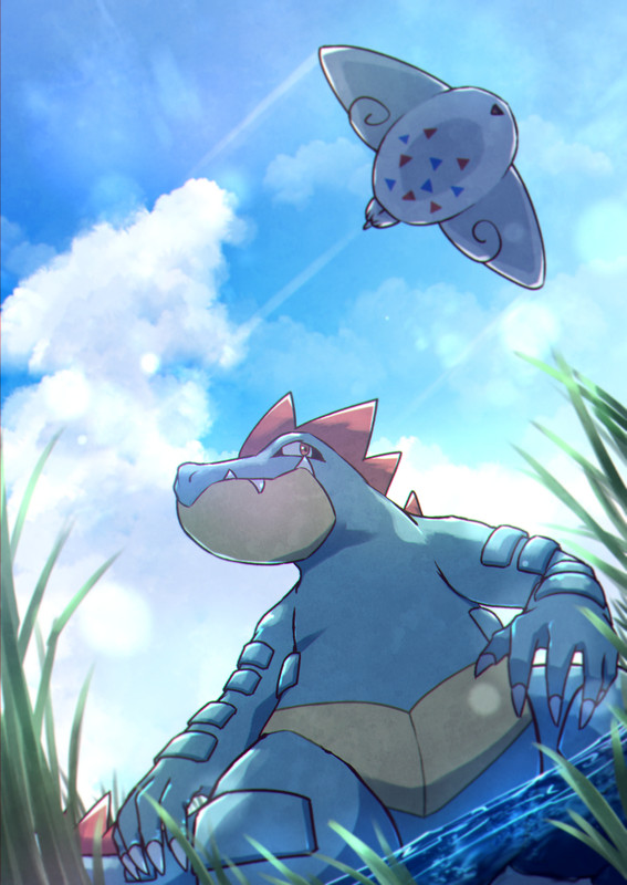 togekiss-and-feraligatr-pokemon-drawn-by