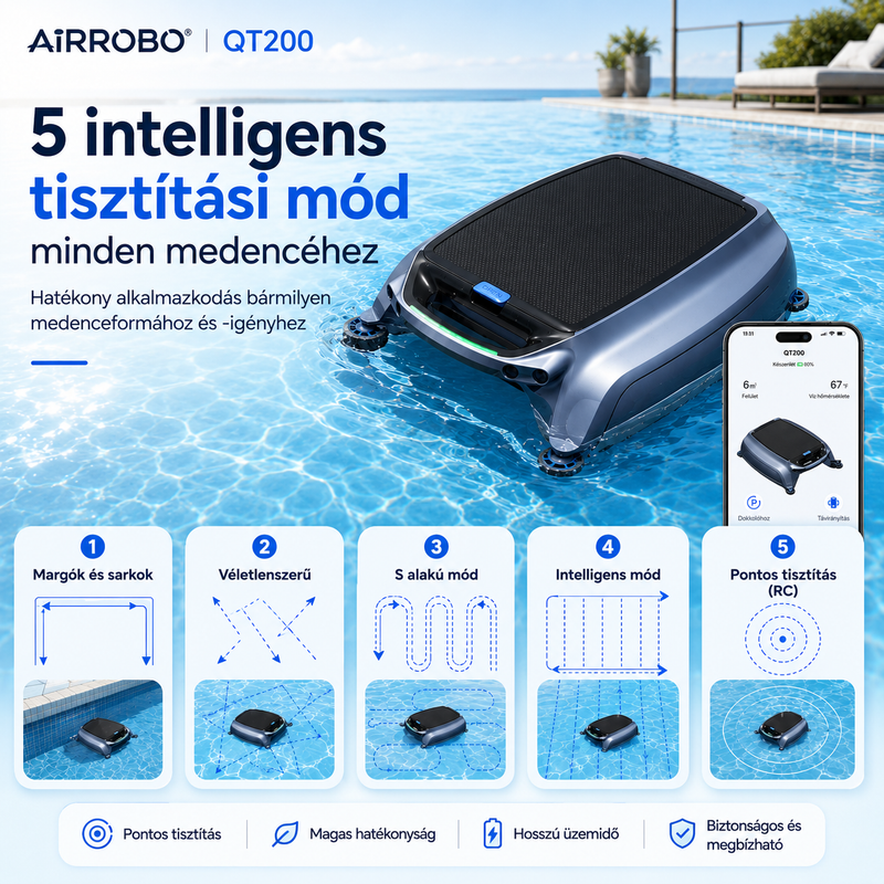 robot curatare piscina airrobo qt200 - descriere 4