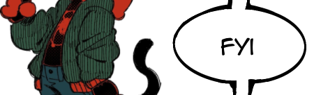"fyi" is written in the second connected speech bubble