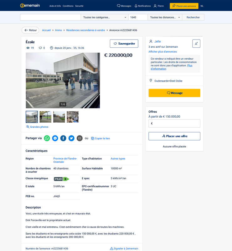 ② École — Résidences secondaires à vendre — 2ememain