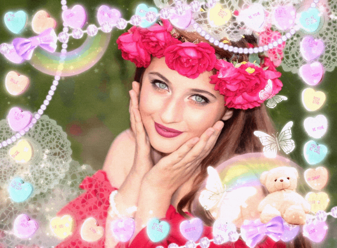 Candy Hearts Border Example GIF