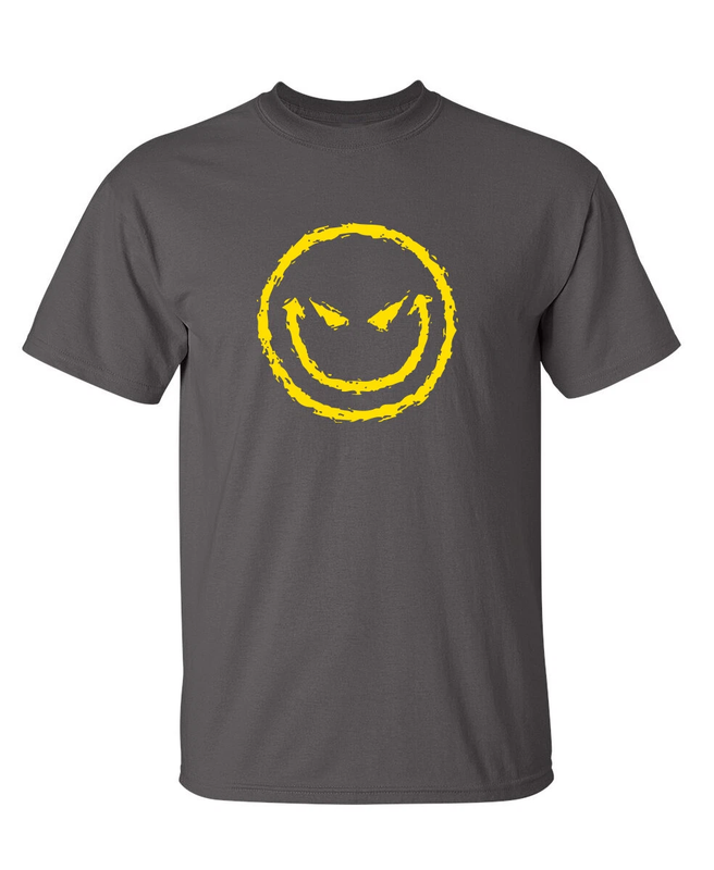 Evil Smile Face Sarcastic Humor Graphic Novelty Funny T Shirt Unisex Graphic product image view 4