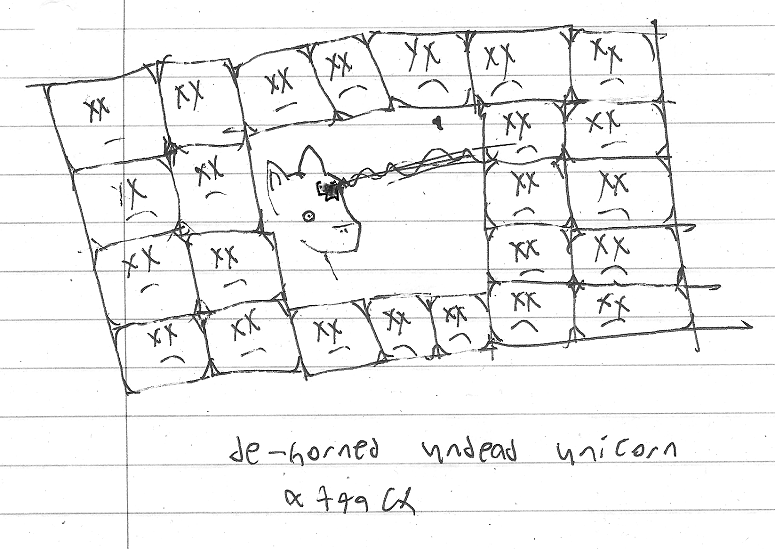 De-Horned Undead Unicorn Attack - Larger - Tweak