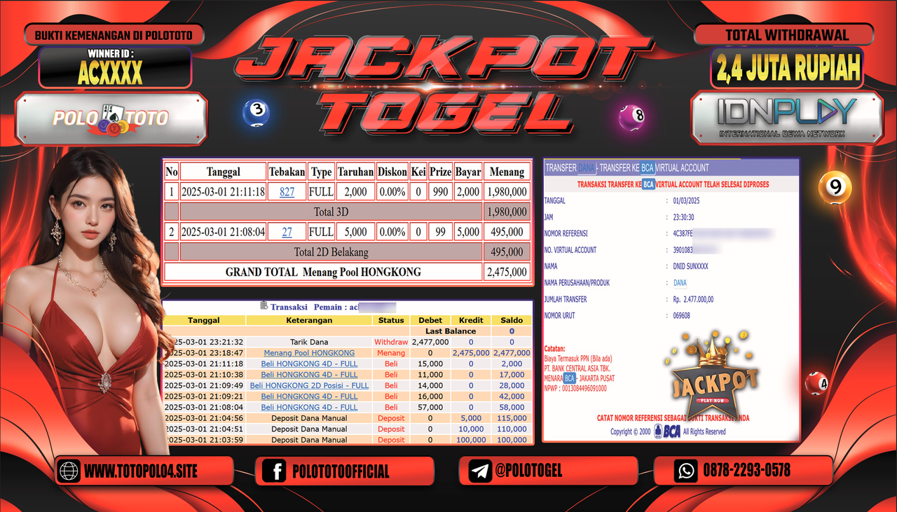 POLOTOTO JACKPOT TOGEL PASARAN HONGKONG Rp.2.477.000,-