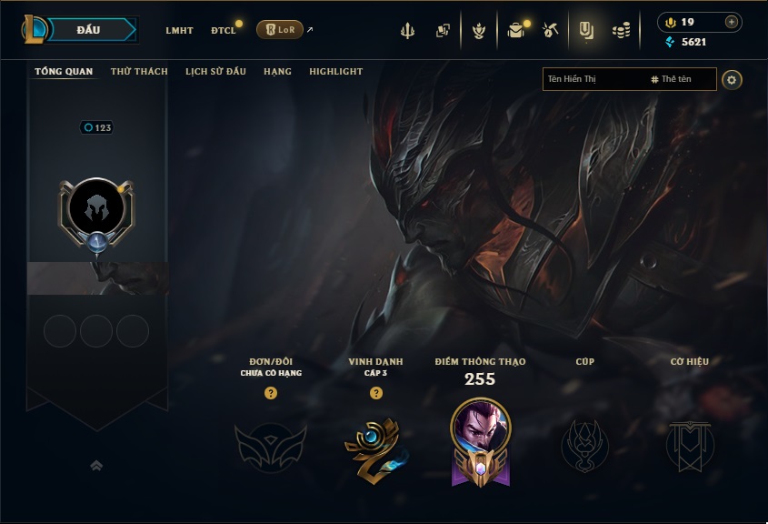 Acc LMHT # - Không Khung