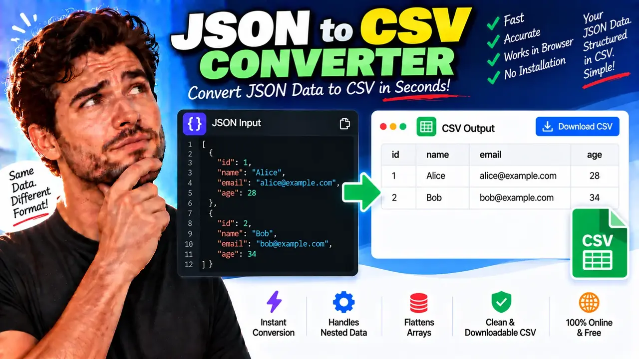 Convert Json To Csv Online - Quick, Free & Easy Tool