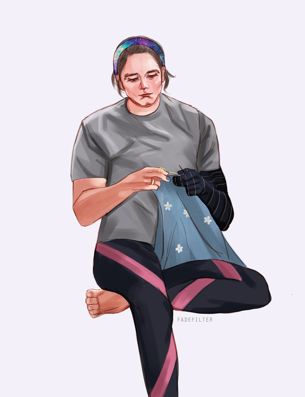 Bucky embroidering