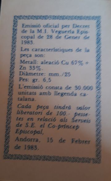 1 Diner 1983. Principado de Andorra 20190721-140310