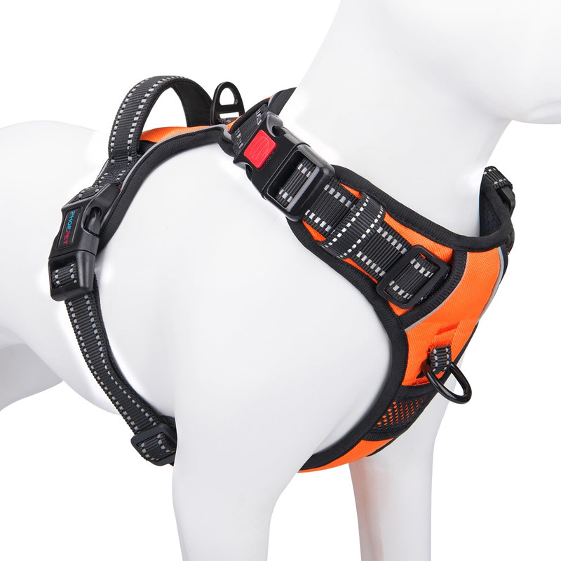 PHOEPET No Pull Dog Harness Medium Orange