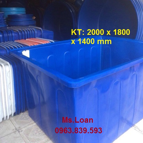 Thùng nhựa nuôi cá 2000l dày, thùng nhựa chữ nhật 2000l giá rẻ toàn quốc / 0963 839 593 ms.loan Thung-nhua-nuoi-ca-hinh-chu-nhat-2000-L