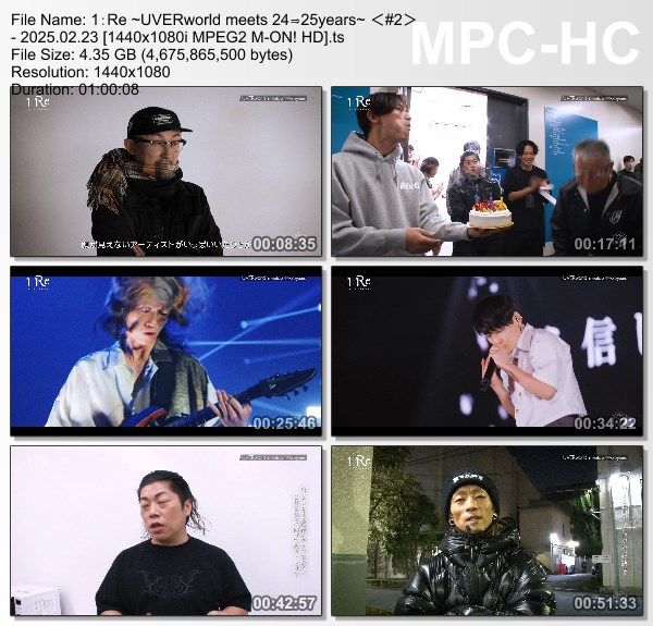 [TV-Variety] UVERworld – 1:Re ～UVERworld meets 24⇒25years～ ＜#2＞ (M-ON! 2025.02.23)