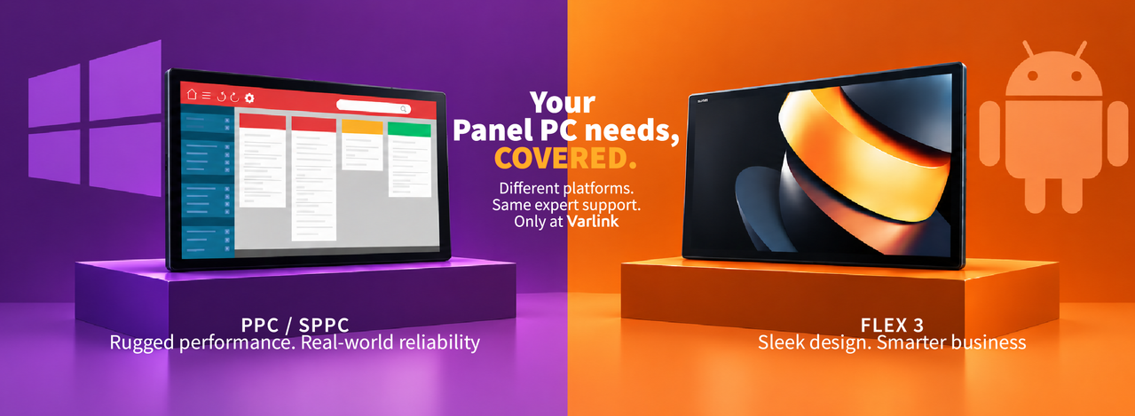 Poindus PPC/SPPC Windows range and SUNMI FLEX 3 Android range — your Panel PC needs, covered