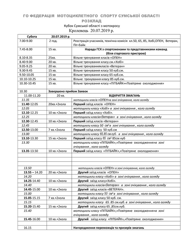 Кролевец расписание(1)
