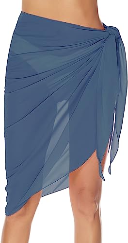 Women's Sarong Chiffon Coverups Bathing Suit Wrap Skirt Long Swimsuit Beach Wear - Picture 27 of 66